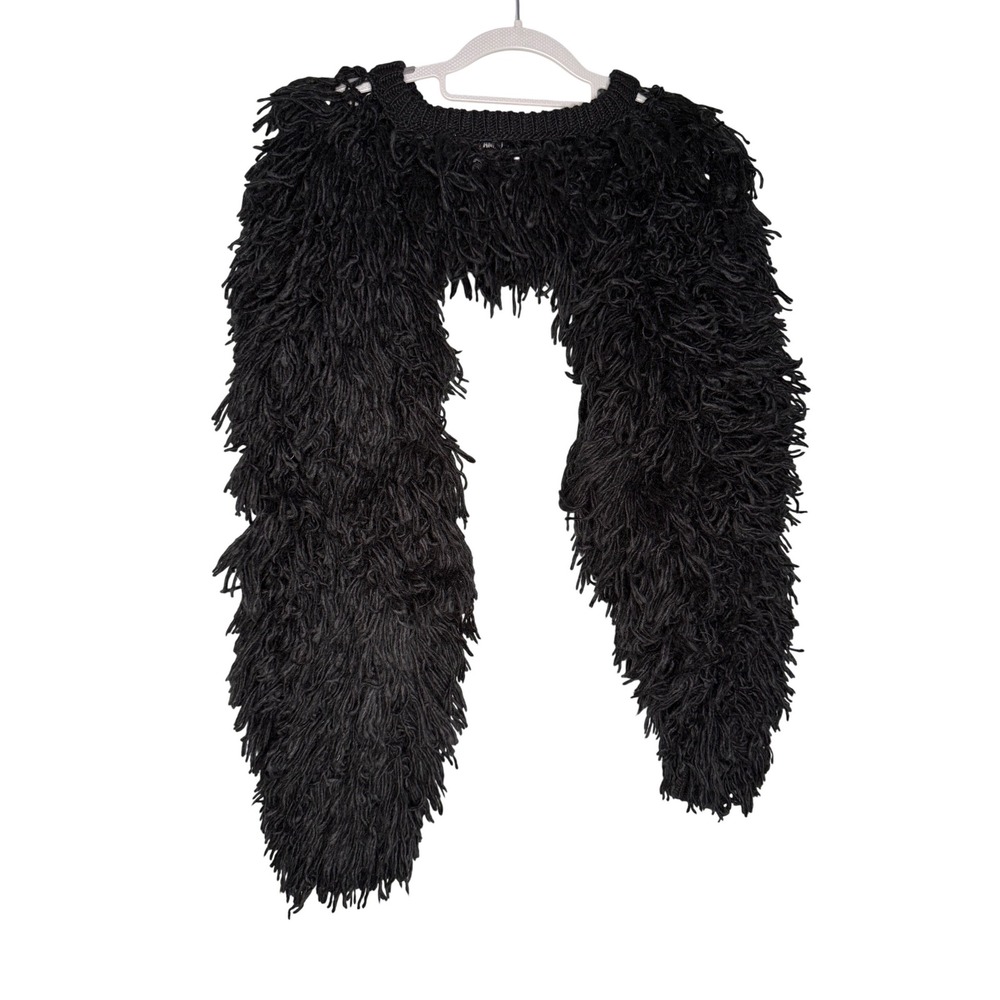 Pameo Pose shaggy black cropped‎ sweater